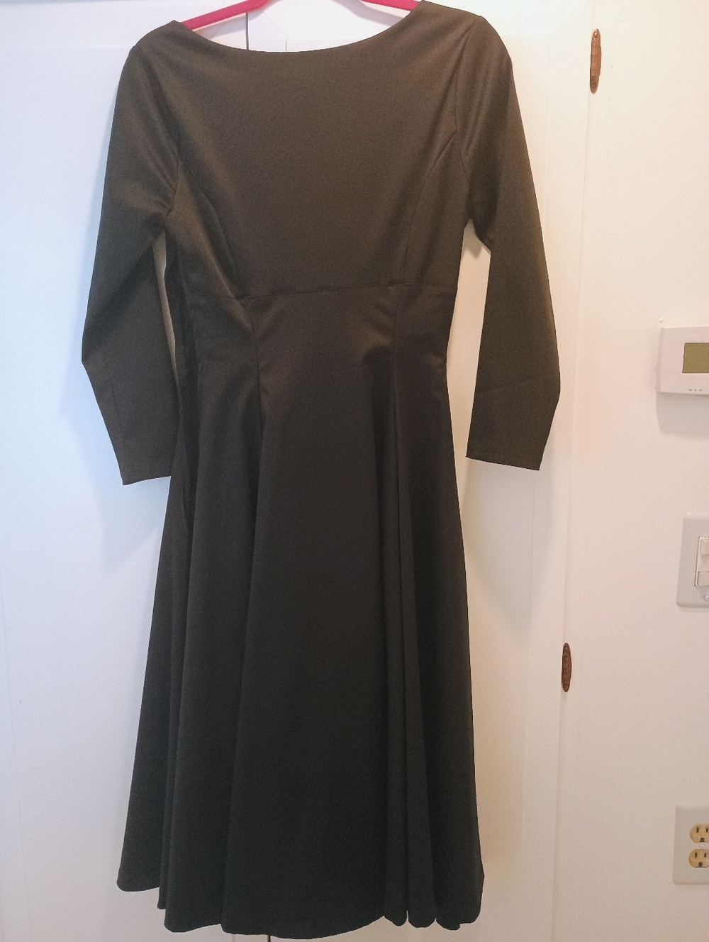 Pinup Couture Black Long Sleeve Bow-Accent Women's Dress Retro Vintage Repro - Picture 3 of 4